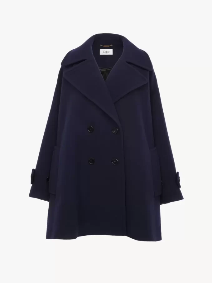 Abrigo cruzado oversize de lana