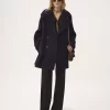 Abrigo cruzado oversize de lana