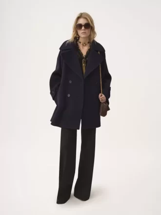 Abrigo cruzado oversize de lana