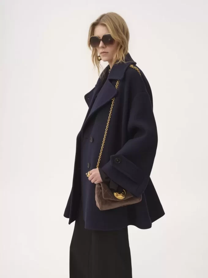 Abrigo cruzado oversize de lana