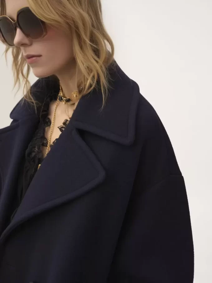 Abrigo cruzado oversize de lana