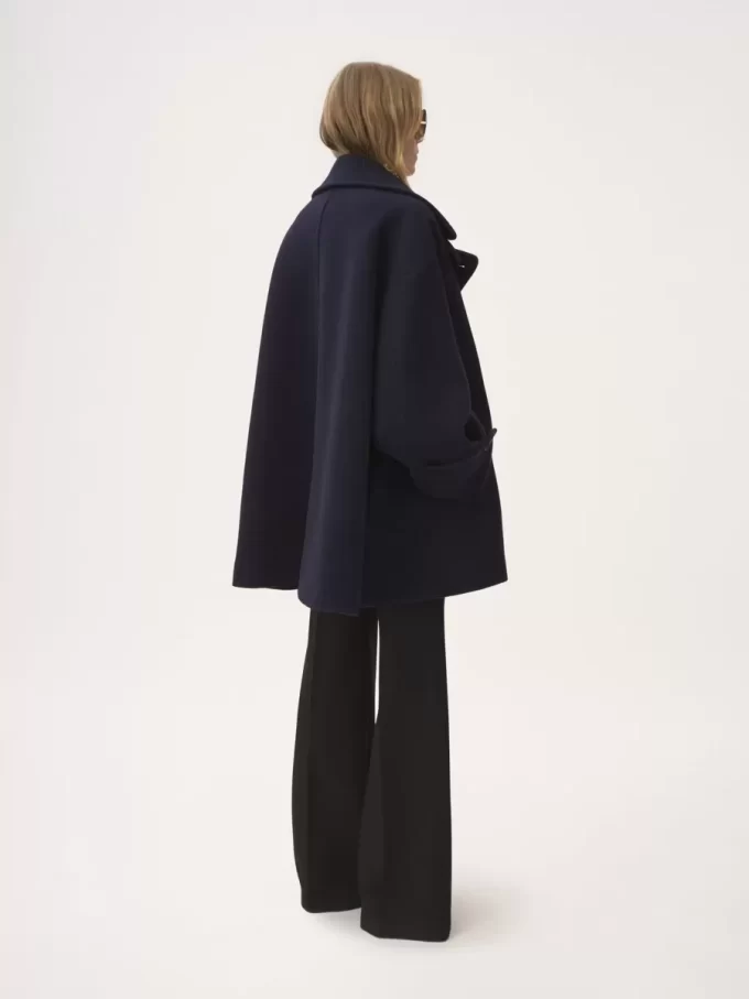 Abrigo cruzado oversize de lana