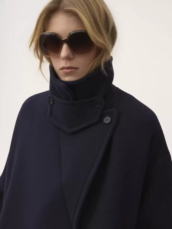 Abrigo cruzado oversize de lana
