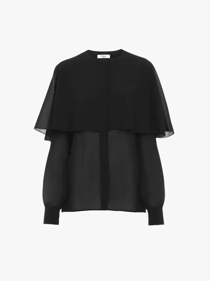 Blusa capa en georgette de seda