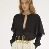 Blusa capa en georgette de seda
