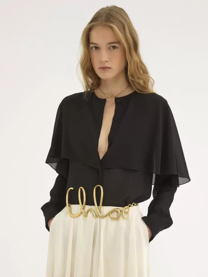 Blusa capa en georgette de seda
