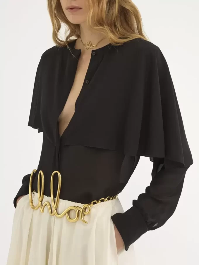 Blusa capa en georgette de seda