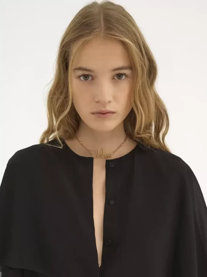 Blusa capa en georgette de seda