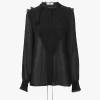 Blusa con volantes en georgette de seda