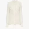 Blusa con volantes en georgette de seda