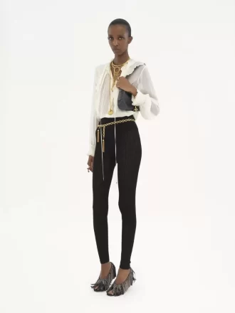 Blusa con volantes en georgette de seda