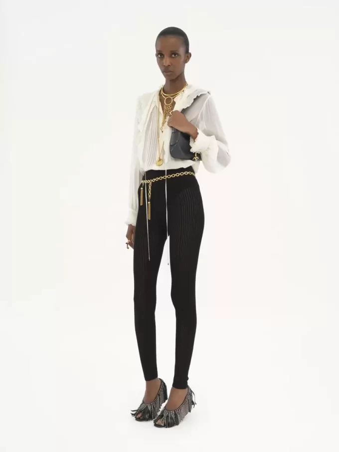 Blusa con volantes en georgette de seda