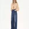 Blusa con volantes y cuello en V en habotai de seda