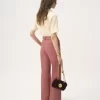 Blusa de manga corta en crepé de China