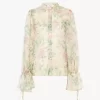 Blusa de mangas abullonadas en muselina de seda Blusa de mangas abullonadas en muselina de seda