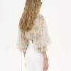 Blusa de mangas abullonadas en muselina de seda Blusa de mangas abullonadas en muselina de seda