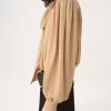 Blusa lavallière fruncida de gran tamaño en crepé de China