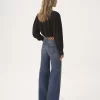 Blusa lavallière maxi fruncida de crepé de China