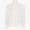 Blusa oversize con volantes en jacquard de seda Blusa oversize con volantes en jacquard de seda