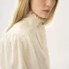 Blusa oversize con volantes en jacquard de seda Blusa oversize con volantes en jacquard de seda
