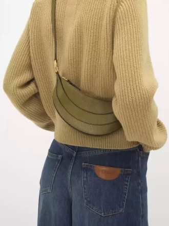 Bolso bandolera Banana de piel granulada