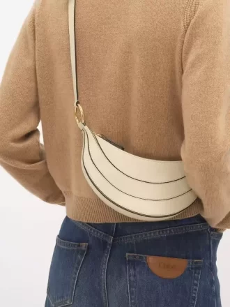 Bolso bandolera Banana de piel granulada