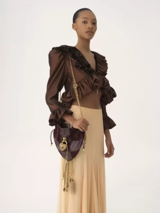 Bolso bandolera Château Treasures en piel granulada y ante