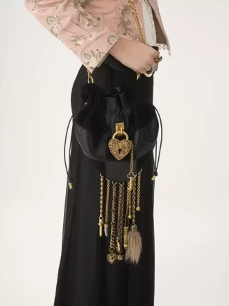 Bolso bandolera Château Treasures en piel granulada y ante