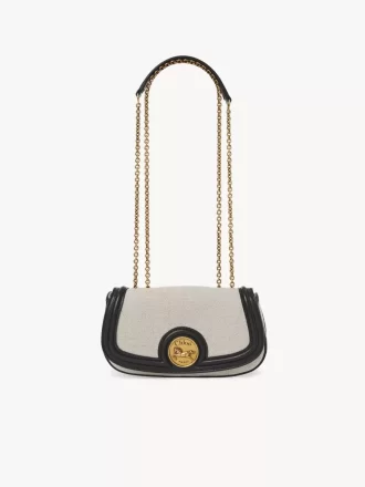 Bolso bandolera Horse Medal en lona y piel granulada
