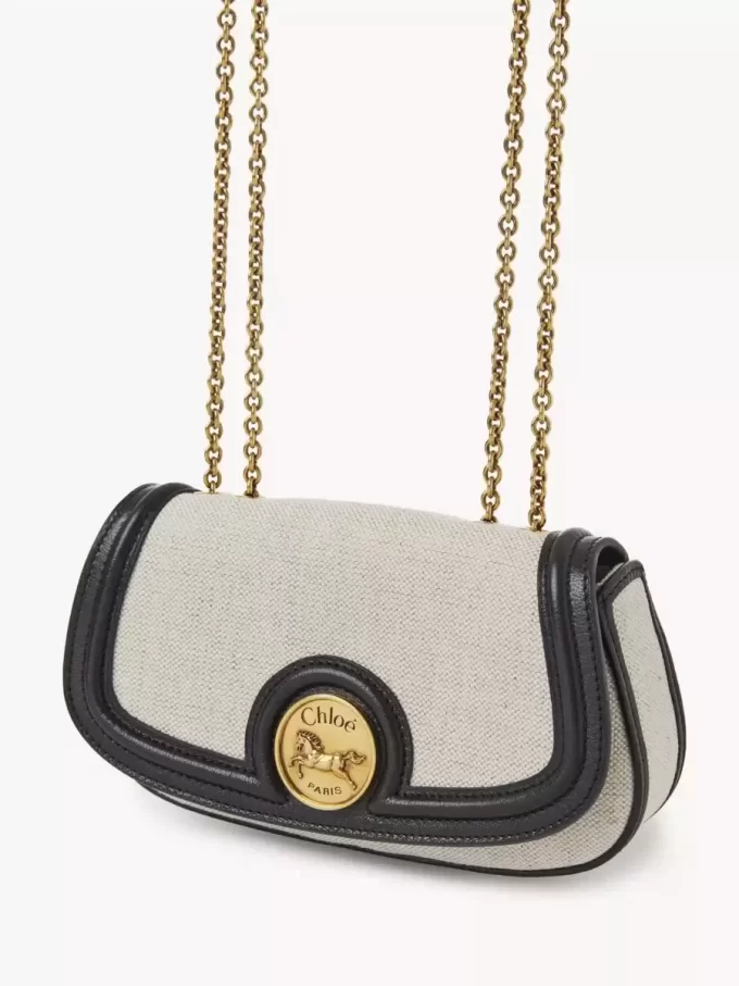 Bolso bandolera Horse Medal en lona y piel granulada Bolso bandolera Horse Medal en lona y piel granulada