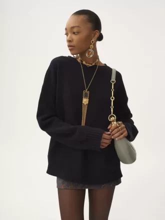 Bolso de hombro Chain Horse en piel granulada