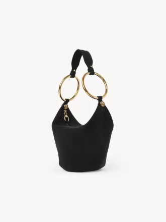 Bolso de mano pequeño tipo pulsera en piel de ante