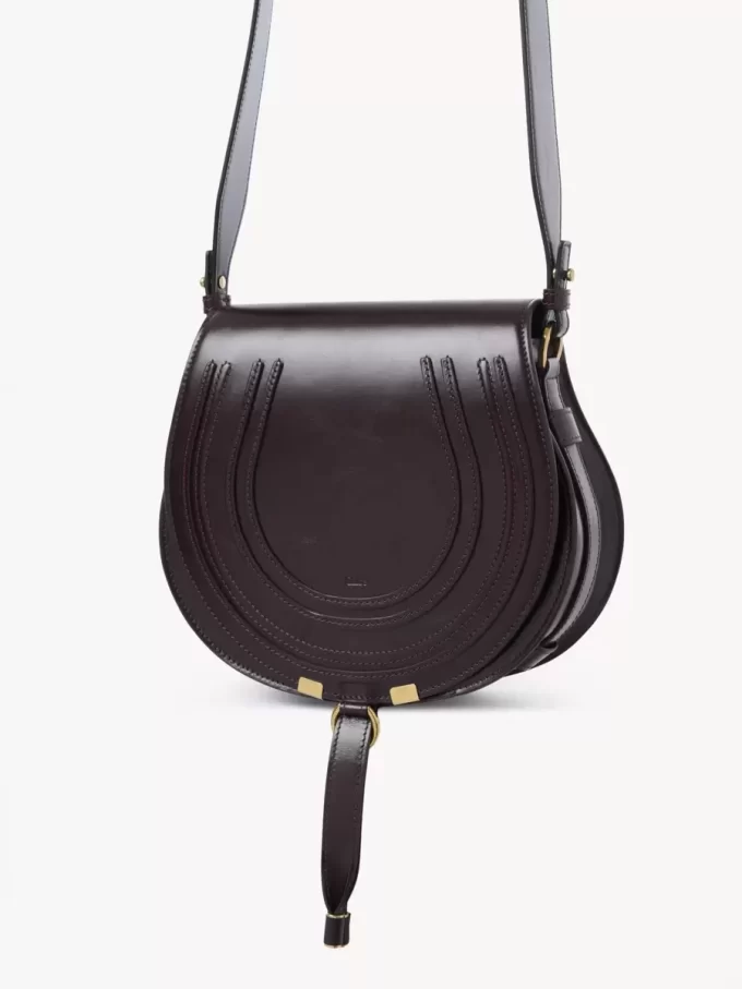 Bolso de sillín Marcie en piel brillante