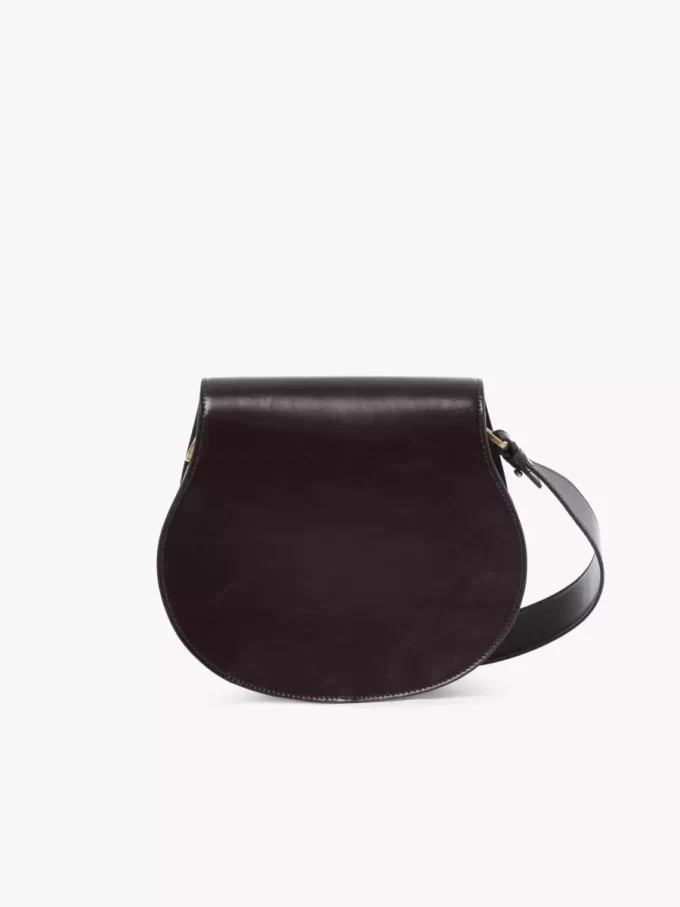 Bolso de sillín Marcie en piel brillante
