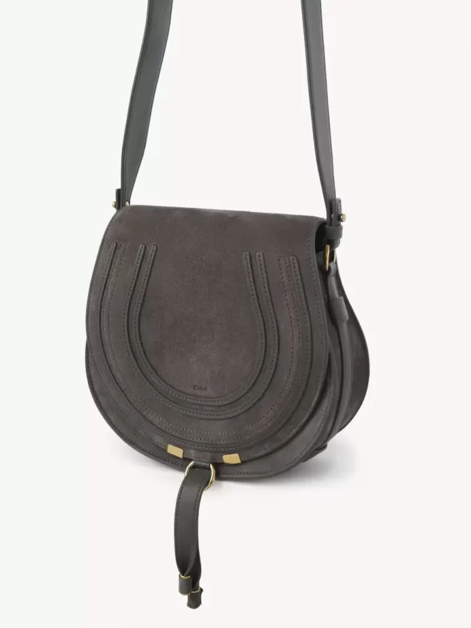 Bolso de sillín Marcie en piel de ante