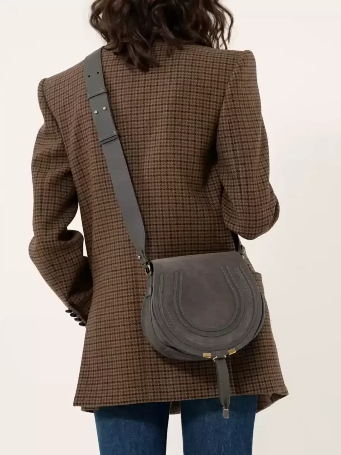 Bolso de sillín Marcie en piel de ante