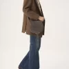 Bolso de sillín Marcie en piel de ante