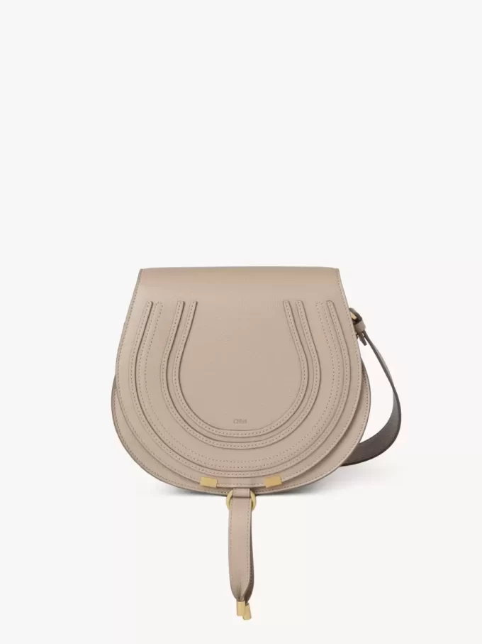 Bolso de sillín Marcie en piel granulada Bolso de sillín Marcie en piel granulada