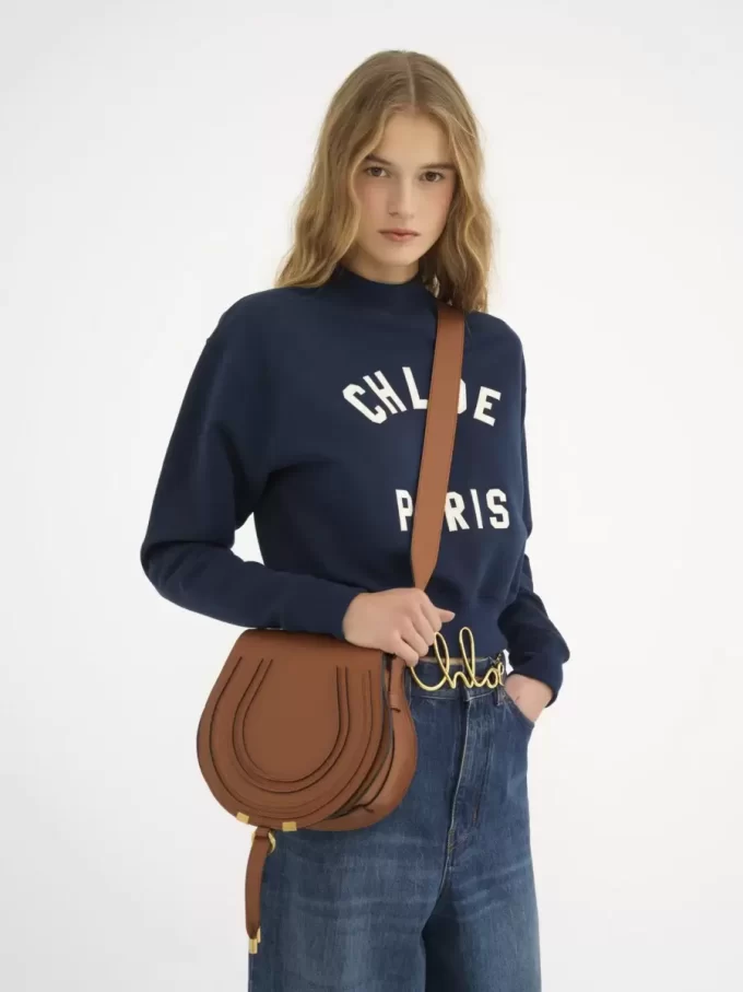 Bolso de sillín Marcie en piel granulada Bolso de sillín Marcie en piel granulada