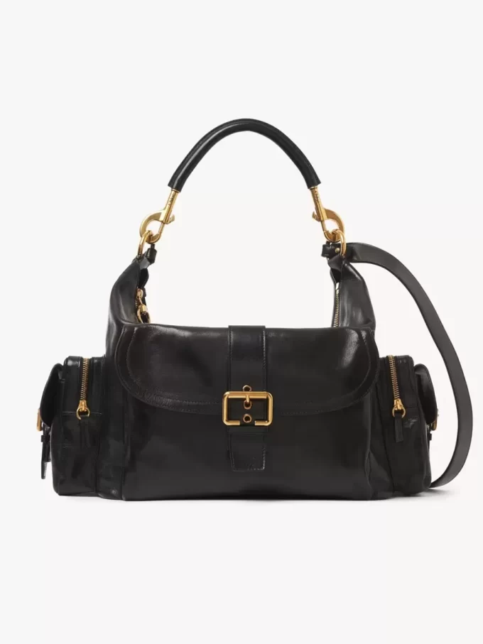 Bolso grande para cámara en piel brillante Bolso grande para cámara en piel brillante