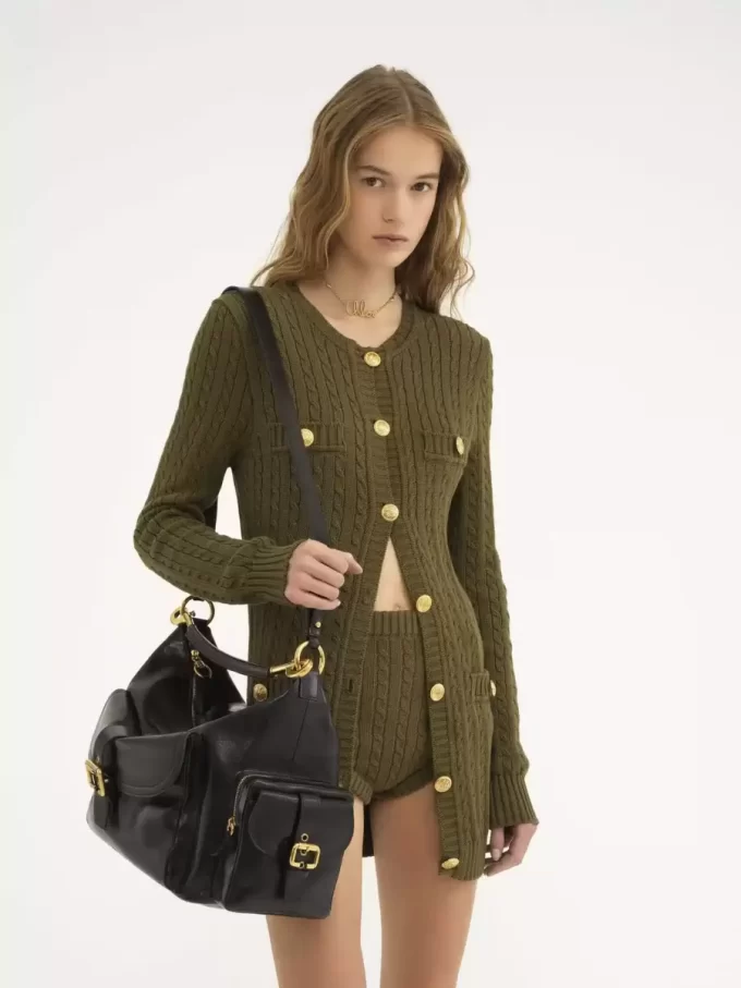 Bolso grande para cámara en piel brillante Bolso grande para cámara en piel brillante