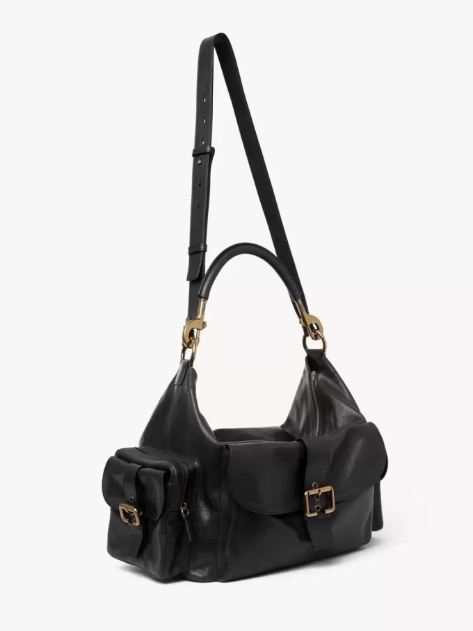 Bolso grande para cámara en piel brillante Bolso grande para cámara en piel brillante