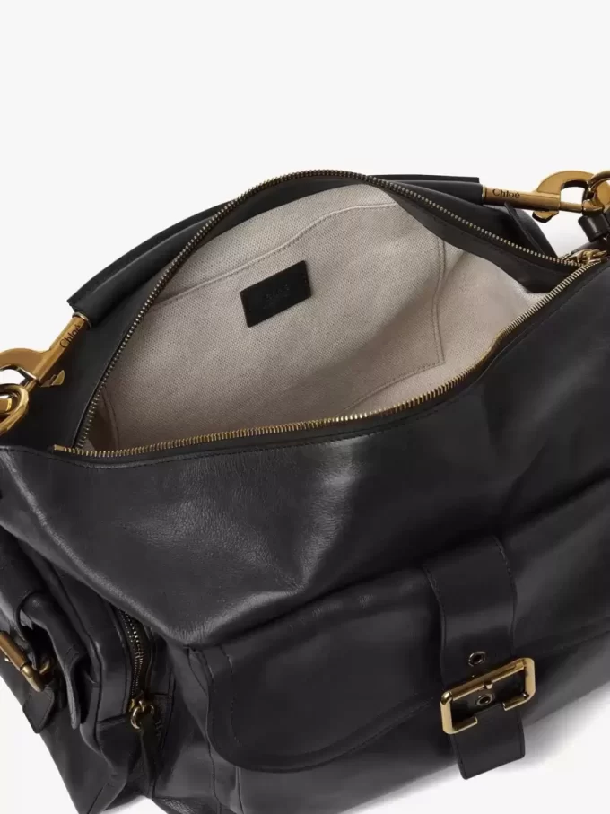Bolso grande para cámara en piel brillante Bolso grande para cámara en piel brillante