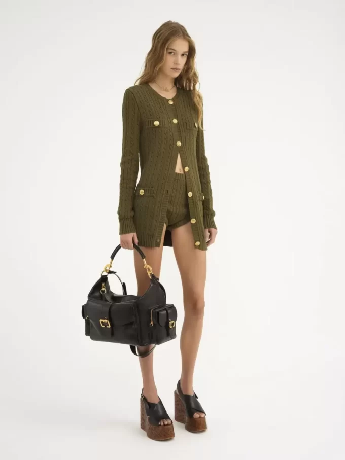 Bolso grande para cámara en piel brillante Bolso grande para cámara en piel brillante