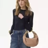 Bolso hobo con pulsera de serpiente pequeña en piel granulada Bolso hobo con pulsera de serpiente pequeña en piel granulada