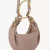 Bolso hobo con pulsera de serpiente pequeña en piel granulada Bolso hobo con pulsera de serpiente pequeña en piel granulada