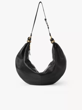 Bolso Hobo de pulsera grande en piel granulada