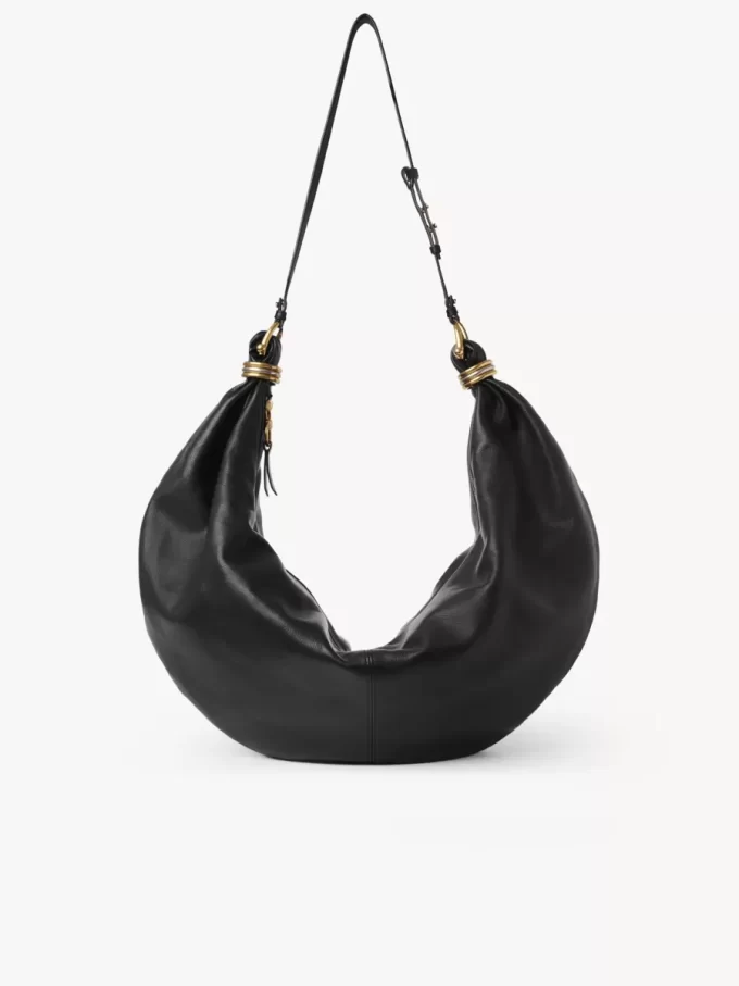 Bolso Hobo de pulsera grande en piel granulada Bolso Hobo de pulsera grande en piel granulada