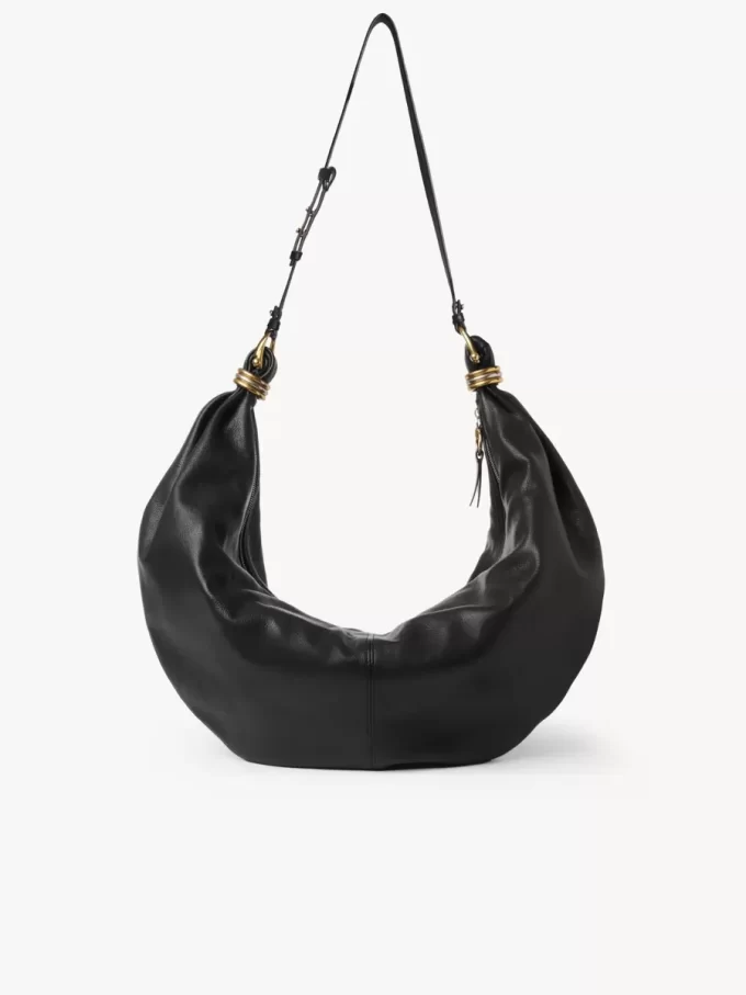 Bolso Hobo de pulsera grande en piel granulada Bolso Hobo de pulsera grande en piel granulada