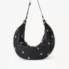 Bolso hobo de pulsera grande en piel granulada con tachuelas Bolso hobo de pulsera grande en piel granulada con tachuelas